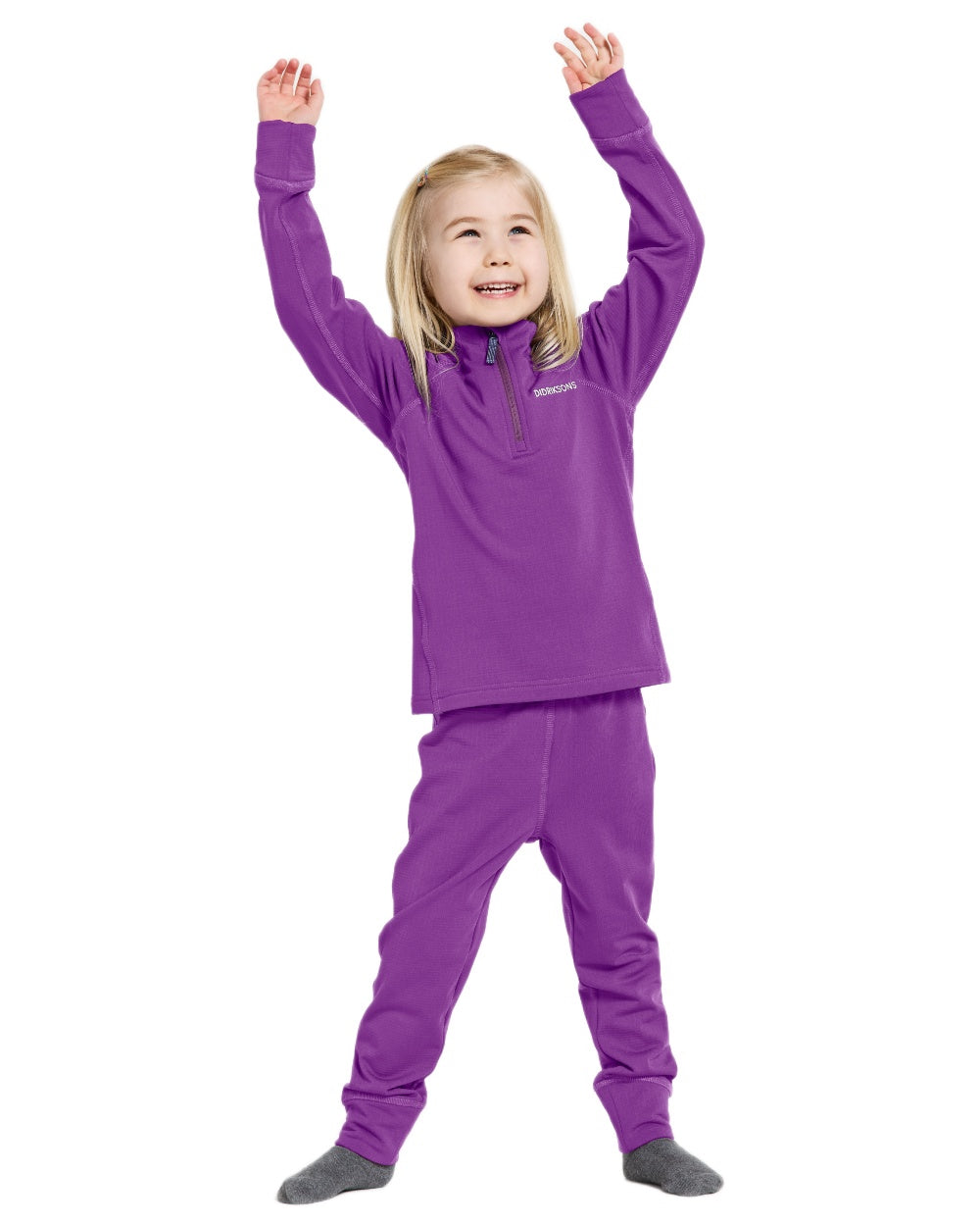 Royal Purple coloured Didriksons Kids Jadis Set on white background 