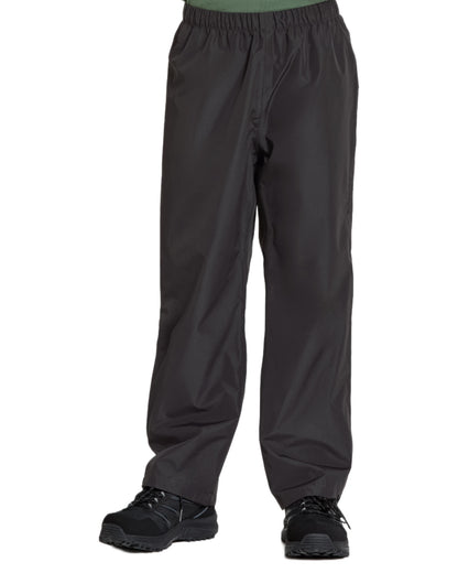 Black coloured Didriksons Kids Penta Pants on white background 