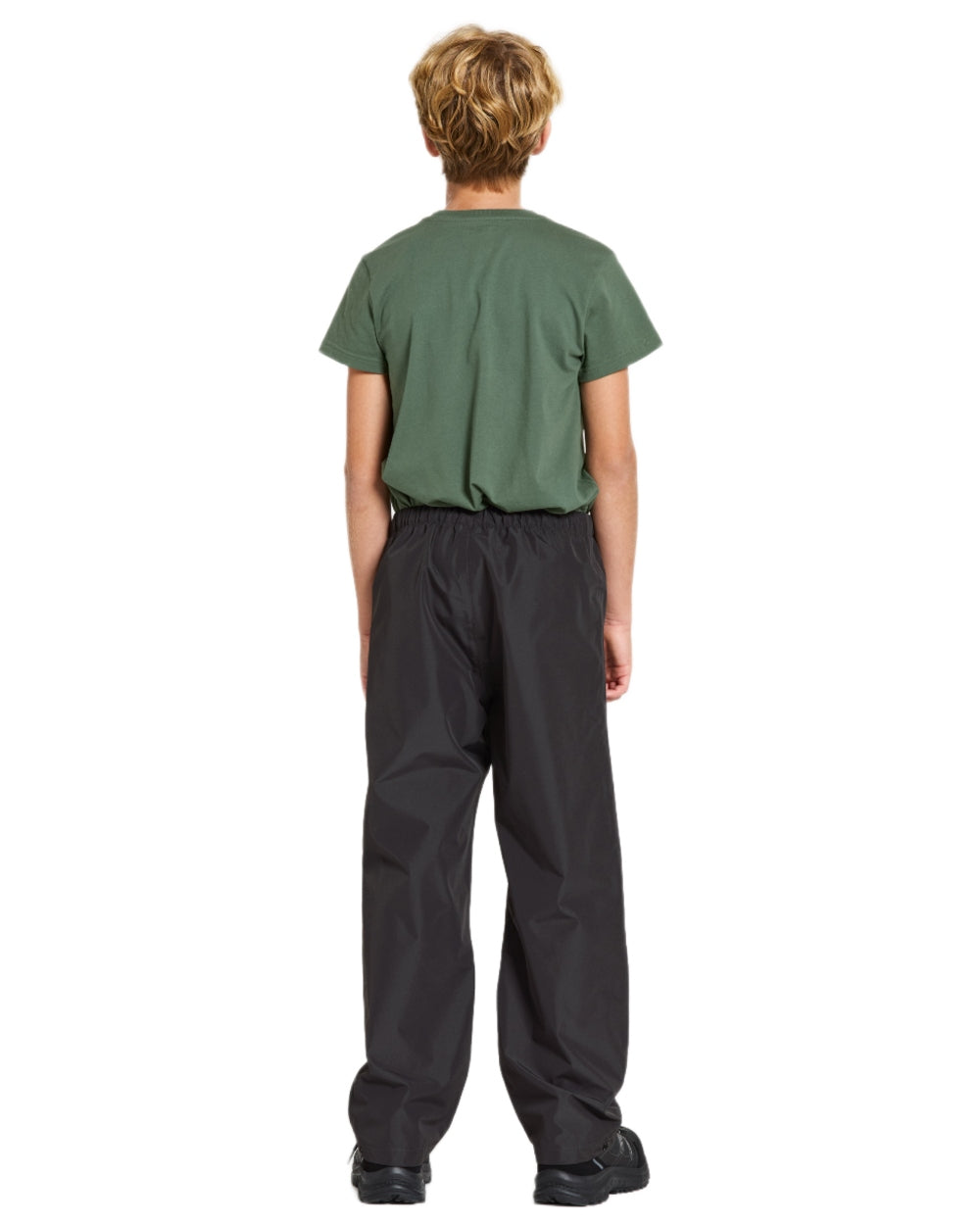 Black coloured Didriksons Kids Penta Pants on white background 