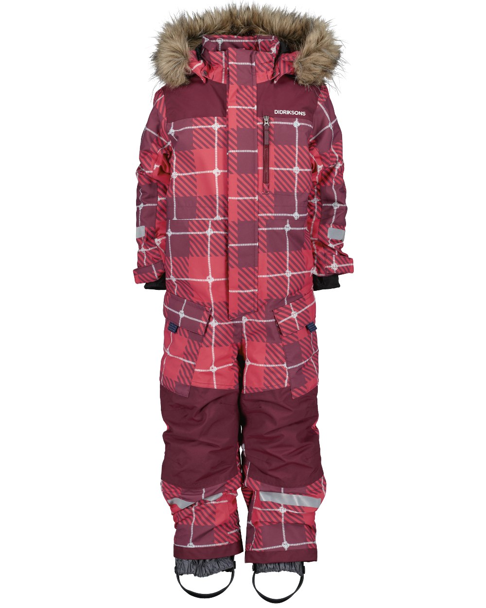 Termos Rusty Wine Coloured Didriksons Kids Polarbjornen Coverall Printed on white background 