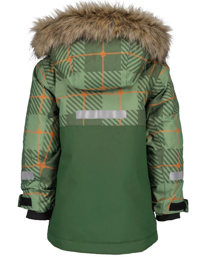 Termos Pine Green Coloured Didriksons Kids Polarbjörnen Printed Parka on white background 