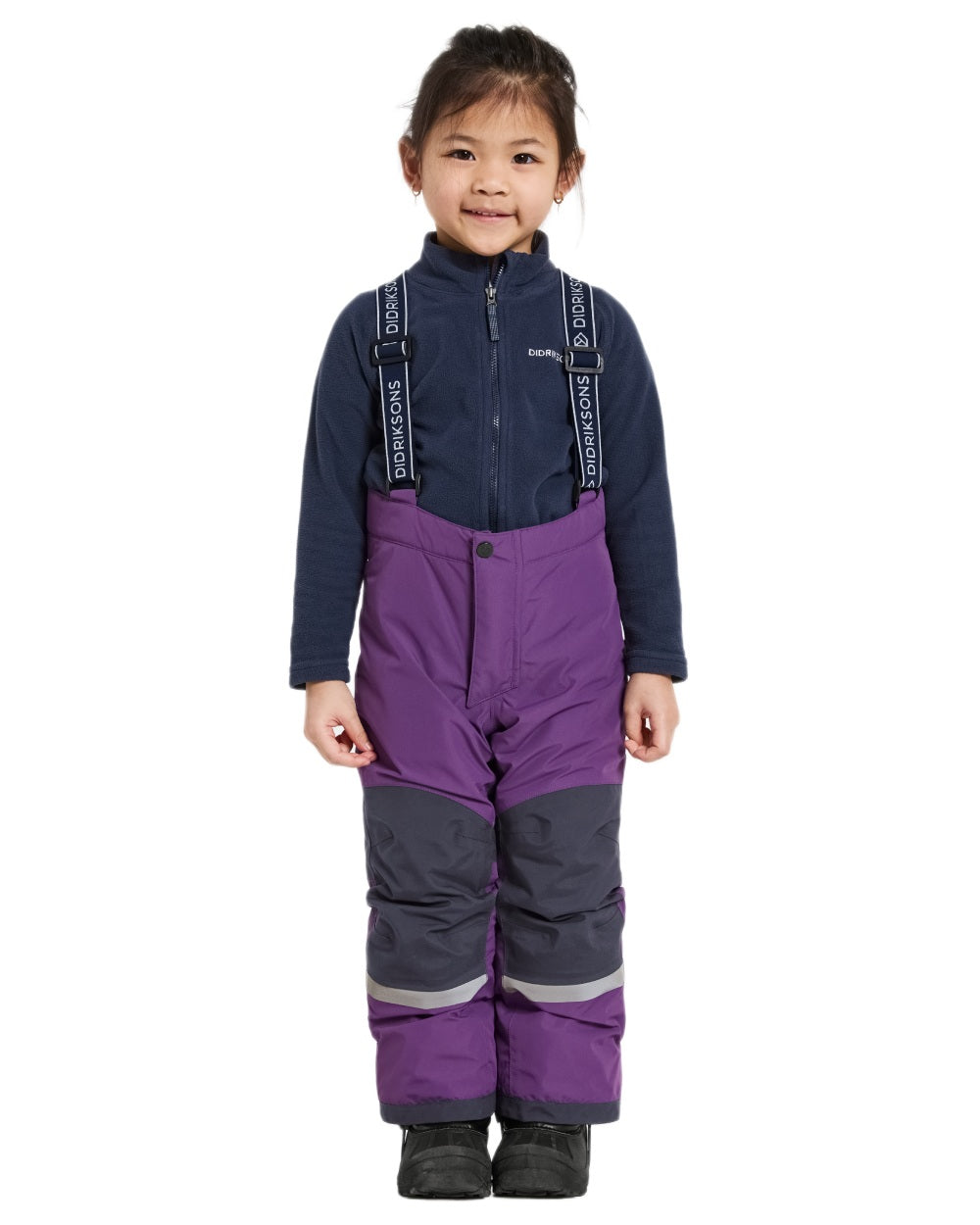 Royal Purple Coloured Didriksons Kids Skare Set on white background 