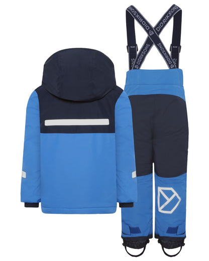 Sapphire Blue Coloured Didriksons Kids Skare Set on white background 