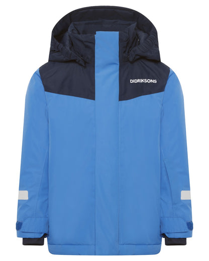 Sapphire Blue Coloured Didriksons Kids Skare Set on white background 