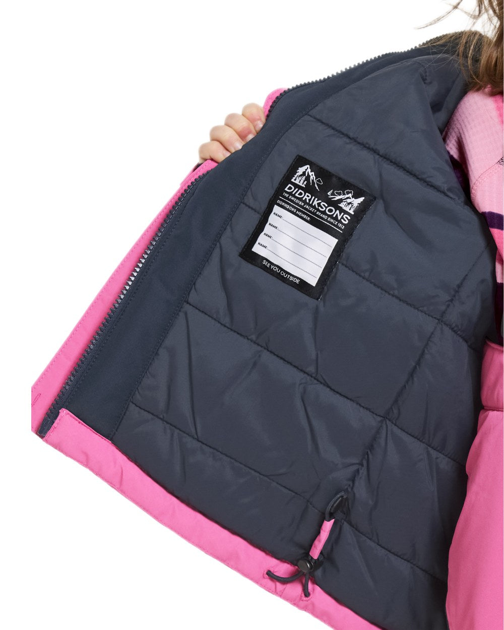 Sweet Pink Coloured Didriksons Kids Skare Set on white background 