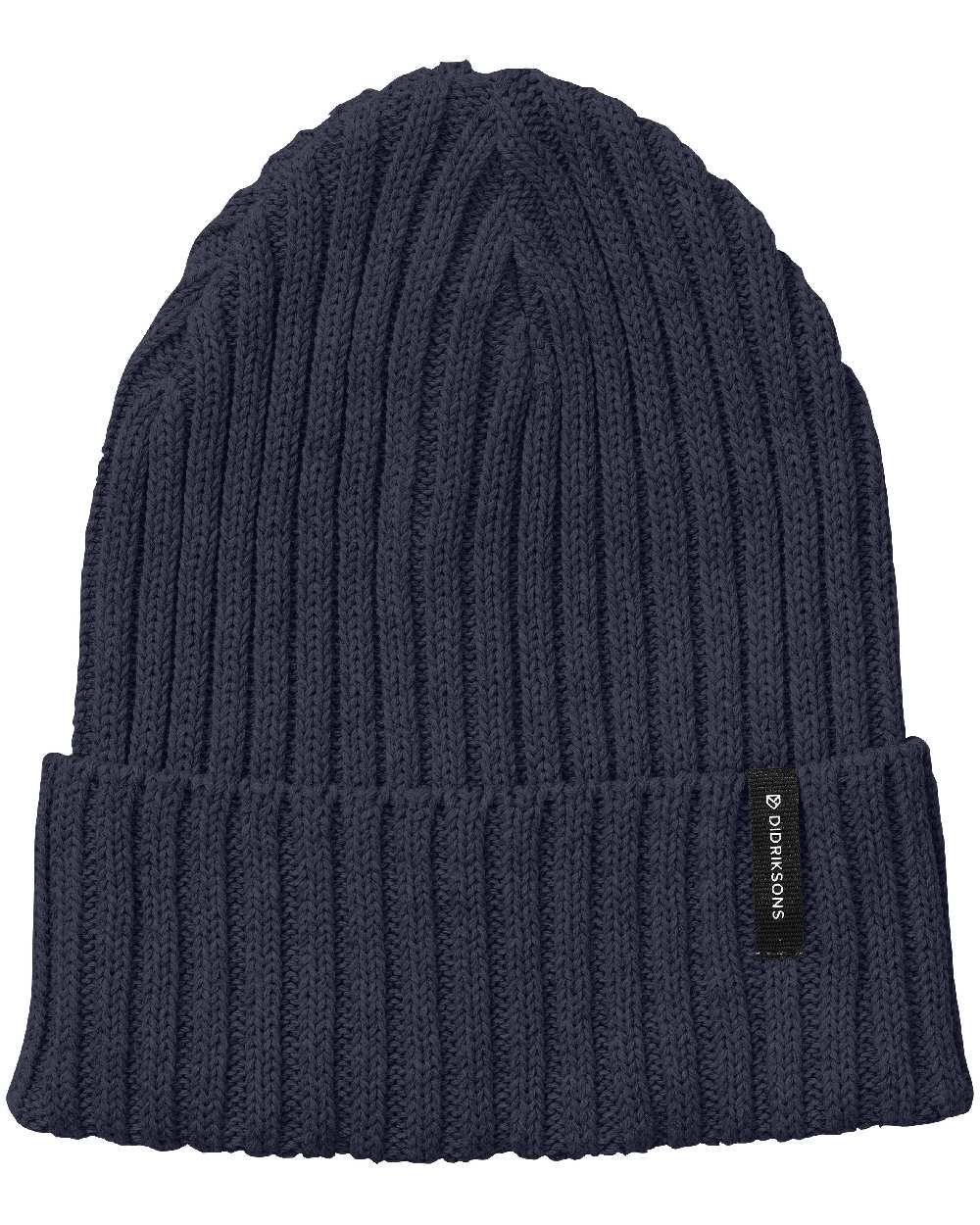 Dark Night Blue coloured Didriksons Laken Beanie 3 on white background 