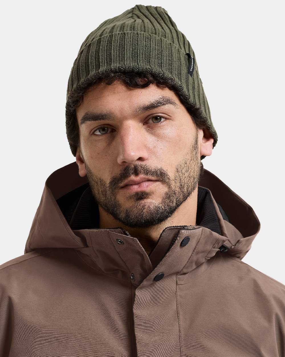 Deep-Green coloured Didriksons Laken Beanie 3 on white background 