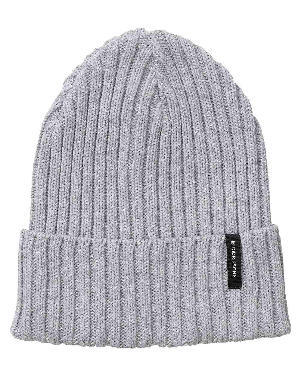 Grey Melange coloured Didriksons Laken Beanie 3 on white background 