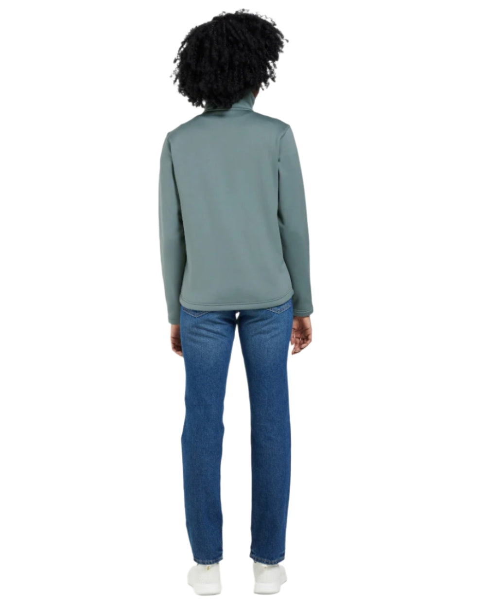 Factory Blue coloured Didriksons Leah Womens Full Zip Fleece on white background 