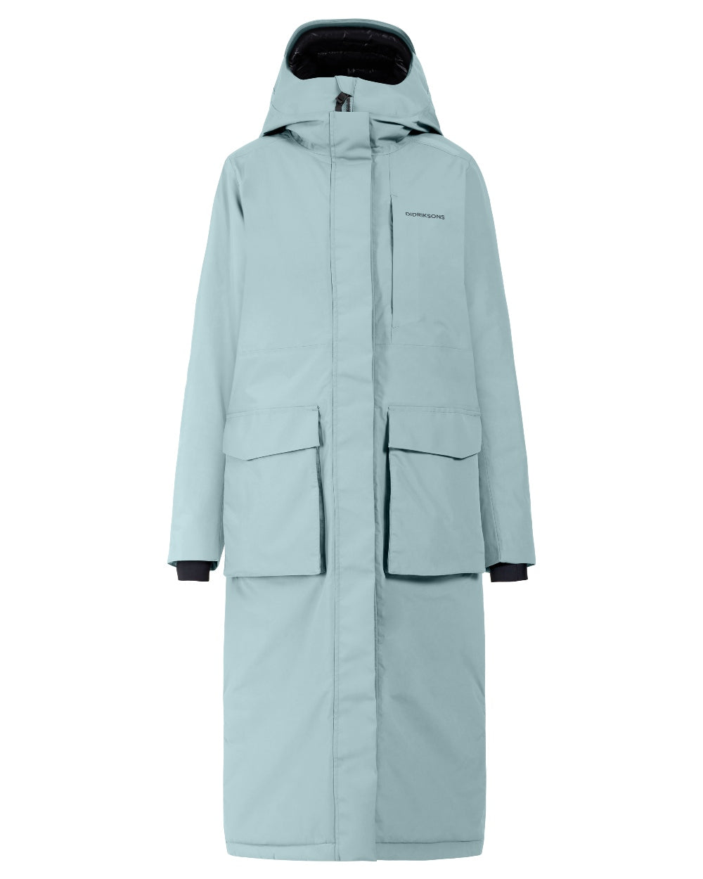 Factory Blue coloured Didriksons Leya Womens Parka Long 3 on white background 