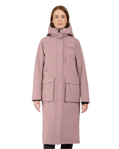 Faded Wine coloured Didriksons Leya Womens Parka Long 3 on white background 