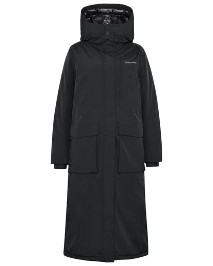 Black Coloured Didriksons Leya Womens Parka Long 4 on white background 