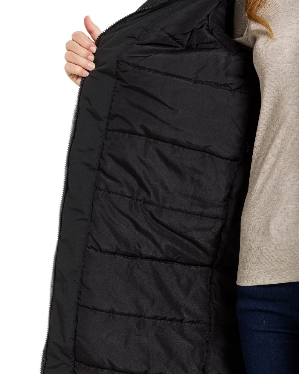 Black Coloured Didriksons Leya Womens Parka Long 4 on white background 