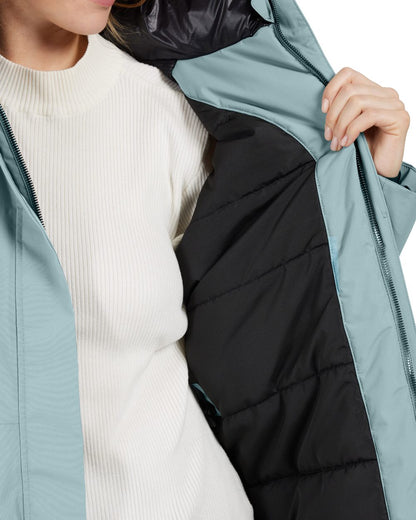 Factory Blue coloured Didriksons Leya Womens Parka Long 4 on white background 