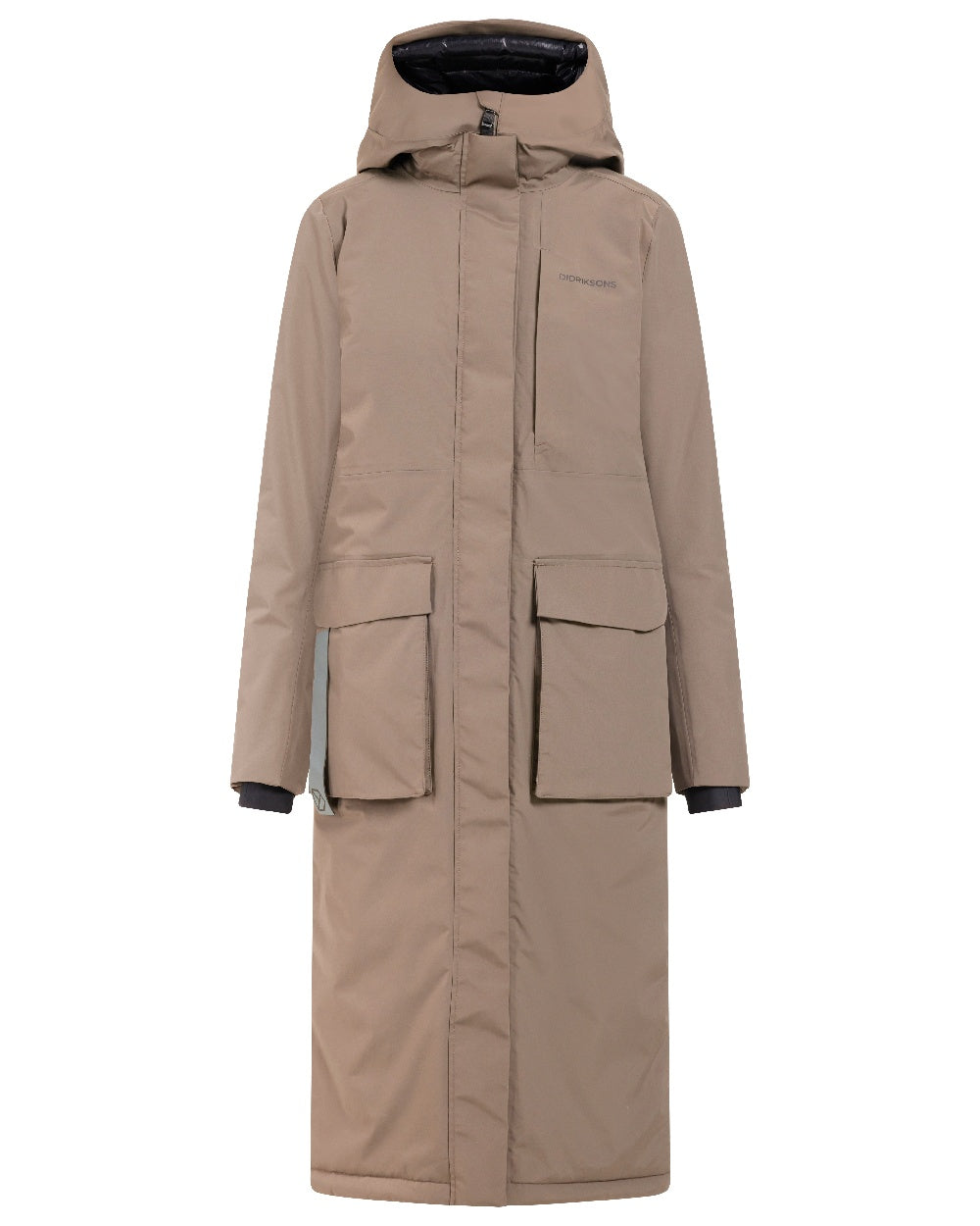 Mocha Brown coloured Didriksons Leya Womens Parka Long 4 on white background 
