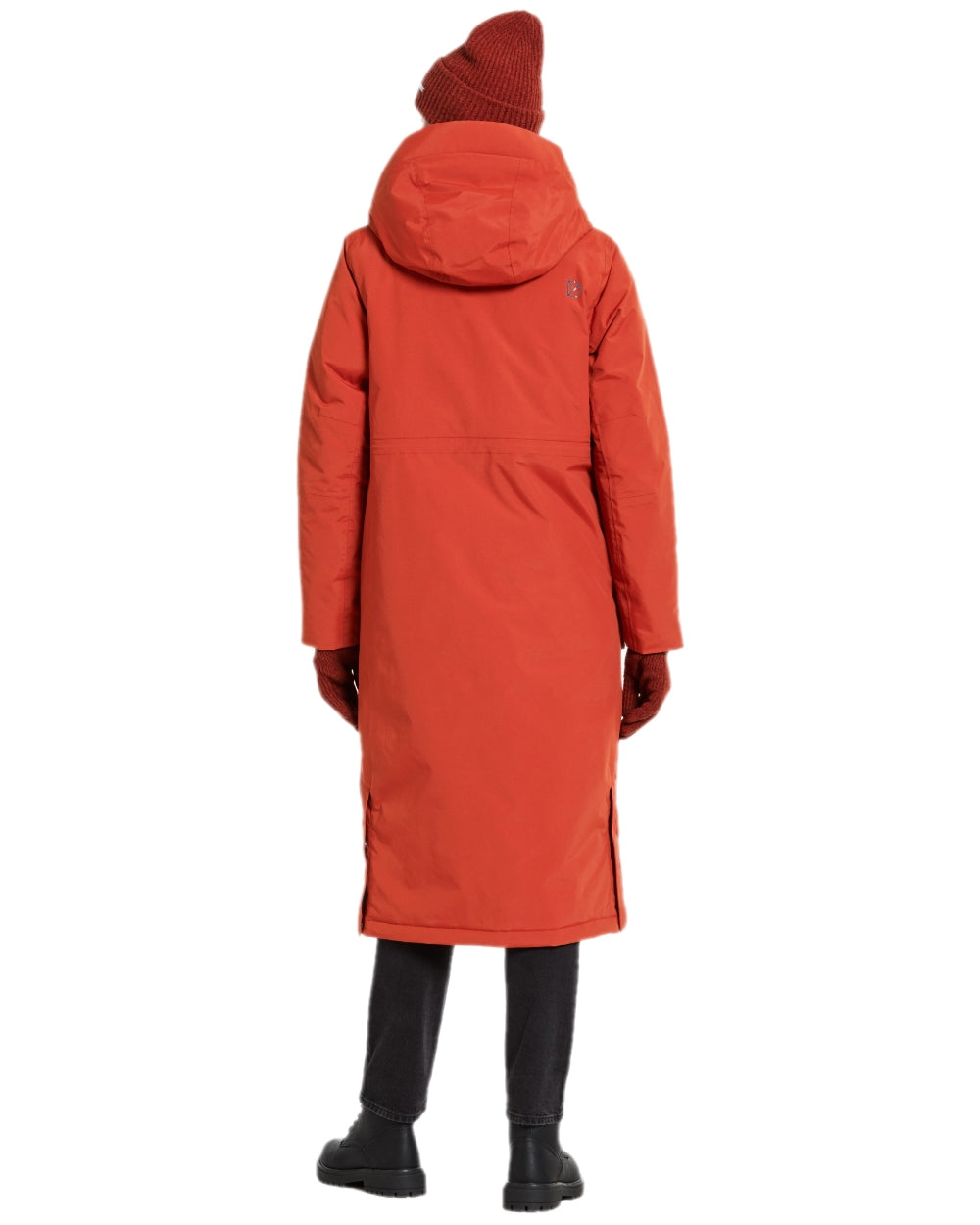 Rust Coloured Didriksons Leya Womens Parka Long 4 on white background 