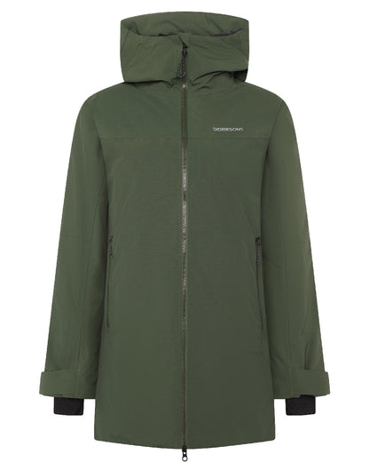 Deep Green coloured Didriksons Marget Womens Parka 2 on white background 