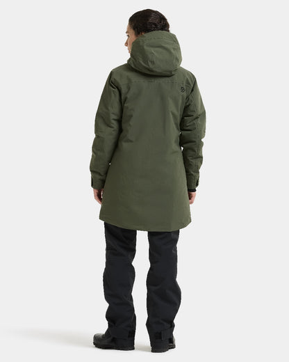 Deep Green coloured Didriksons Marget Womens Parka 2 on white background 