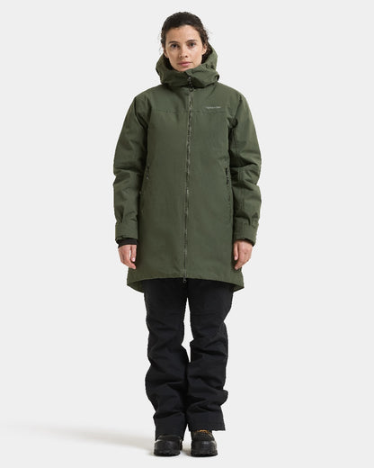 Deep Green coloured Didriksons Marget Womens Parka 2 on white background 