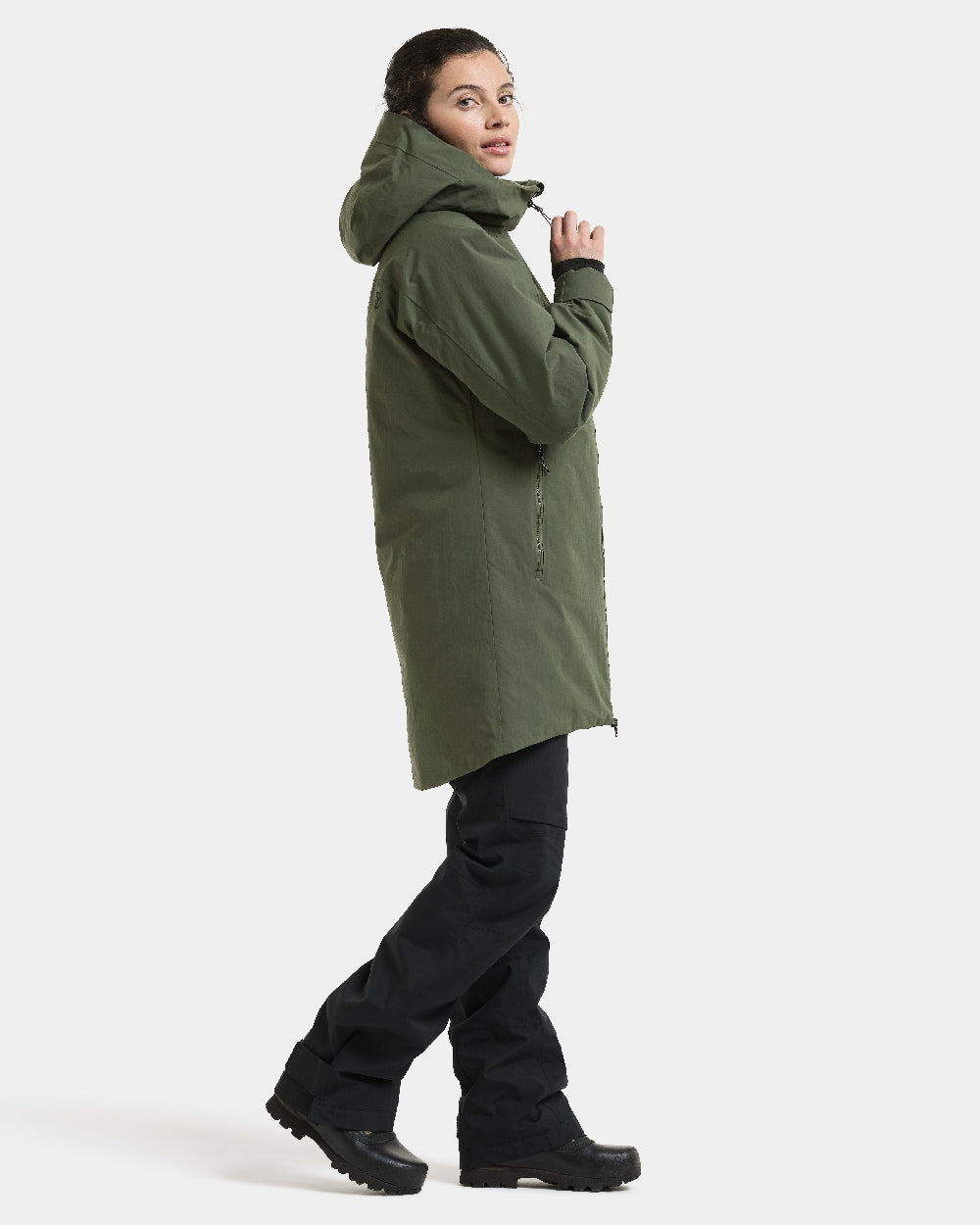 Deep Green coloured Didriksons Marget Womens Parka 2 on white background 