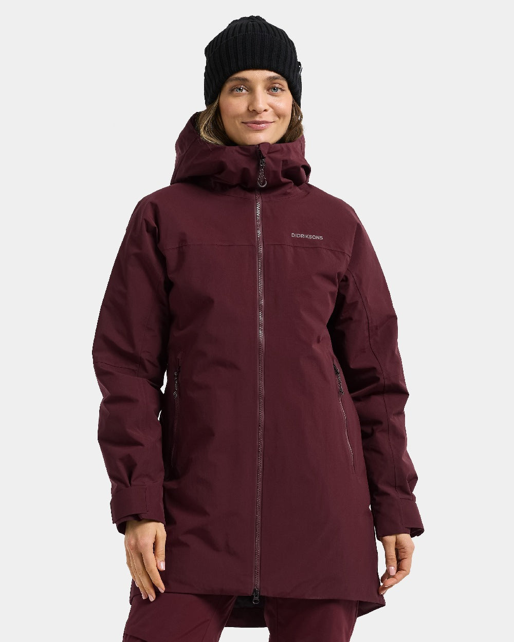 Old Rust coloured Didriksons Marget Womens Parka 2 on white background 
