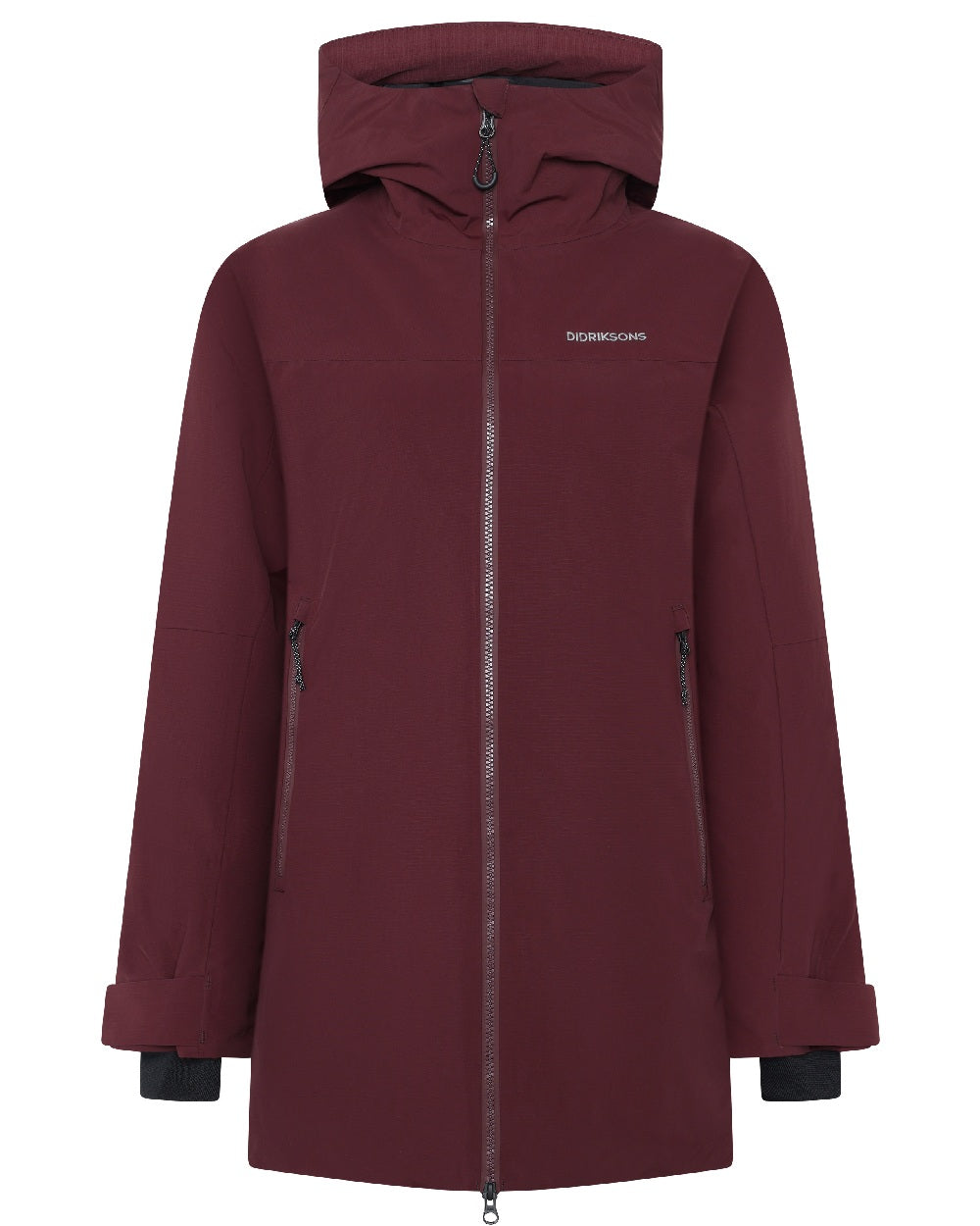 Old Rust coloured Didriksons Marget Womens Parka 2 on white background 