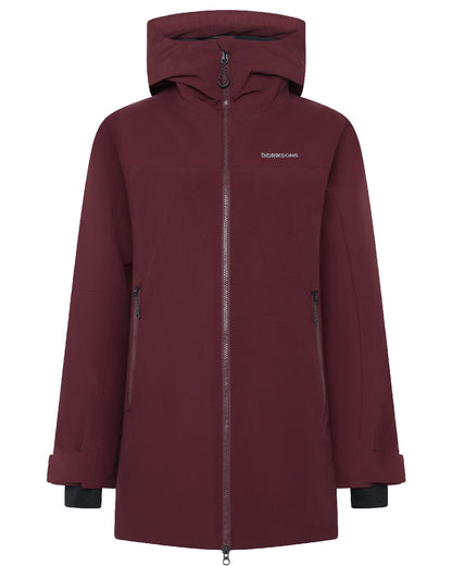 Old Rust coloured Didriksons Marget Womens Parka 2 on white background 
