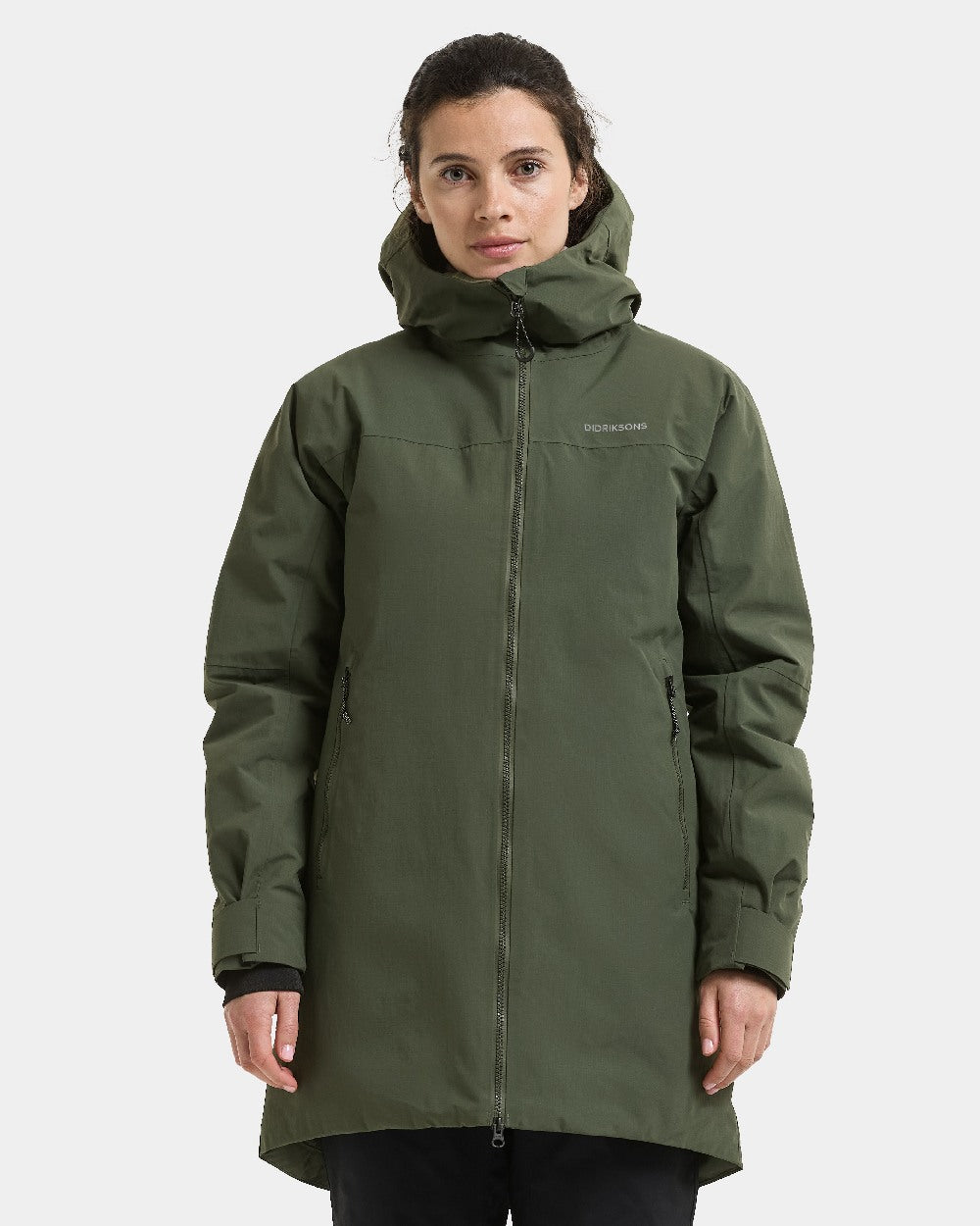 Deep Green coloured Didriksons Marget Womens Parka 2 on white background 