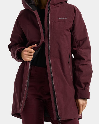 Old Rust coloured Didriksons Marget Womens Parka 2 on white background 