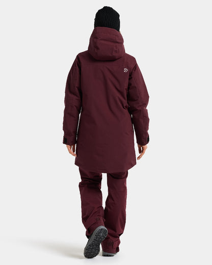 Old Rust coloured Didriksons Marget Womens Parka 2 on white background 