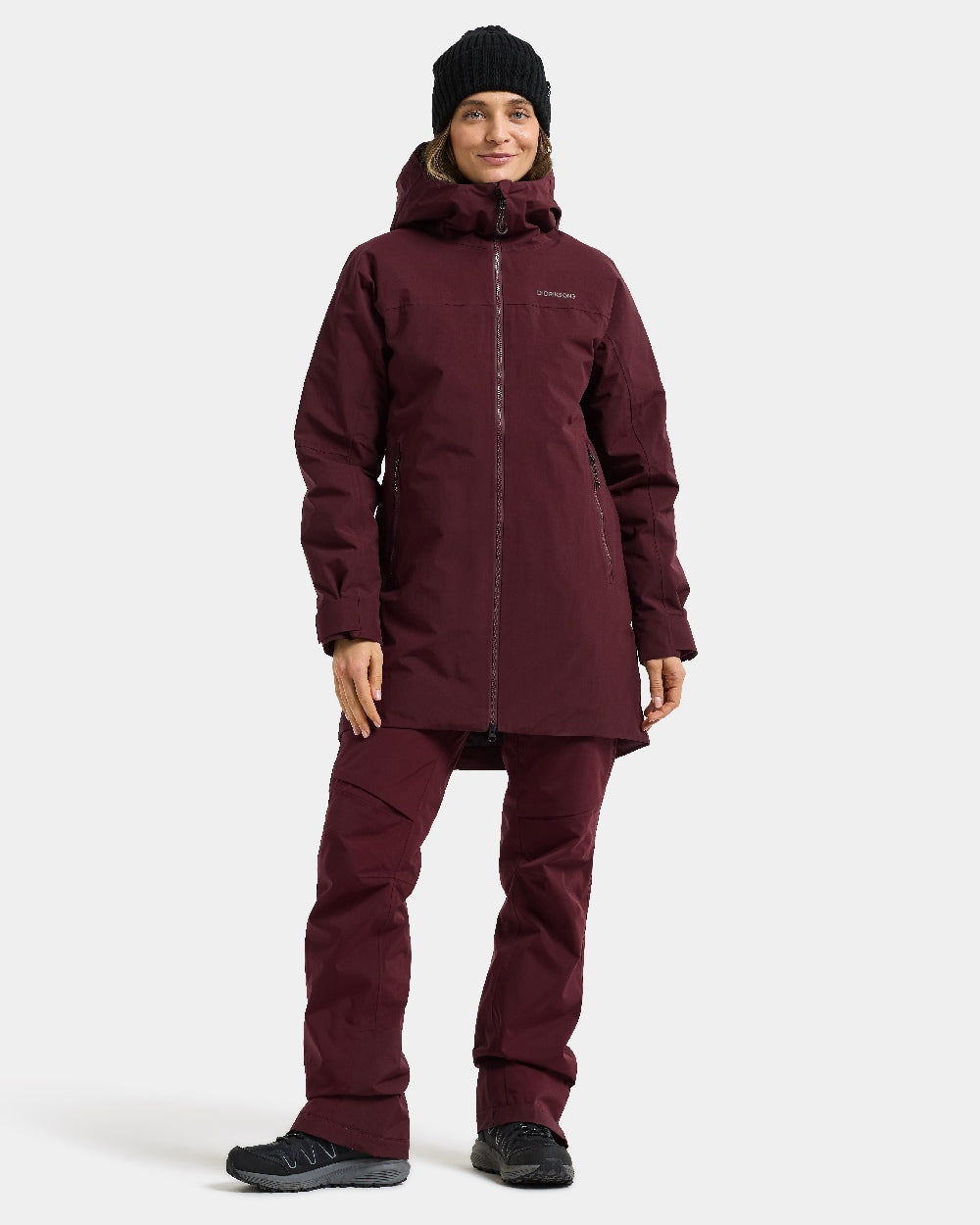 Old Rust coloured Didriksons Marget Womens Parka 2 on white background 