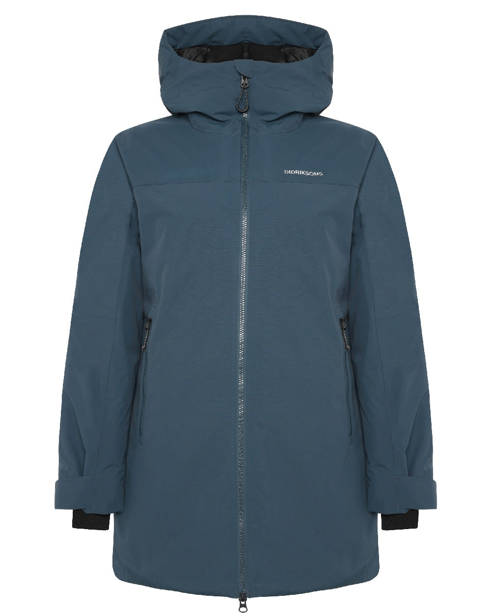 Sleepy Blue coloured Didriksons Marget Womens Parka 2 on white background 