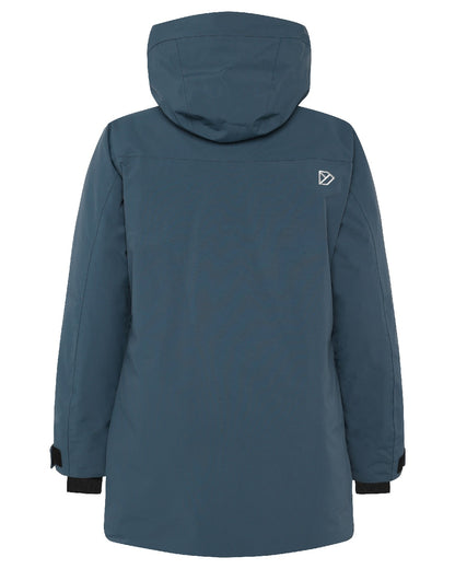 Sleepy Blue coloured Didriksons Marget Womens Parka 2 on white background 