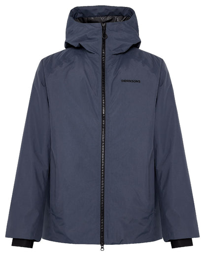 Sleepy Blue coloured Didriksons Marvin Mens Jacket on white background 