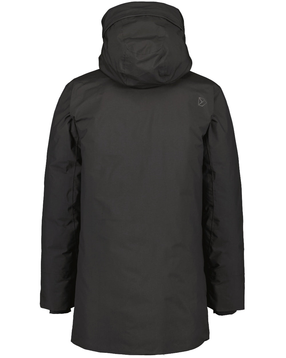 Black Coloured Didriksons Mens Akilles Parka on white background 