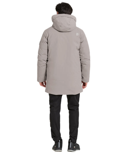 Ash Brown coloured Didriksons Mens Akilles Parka II on white background 