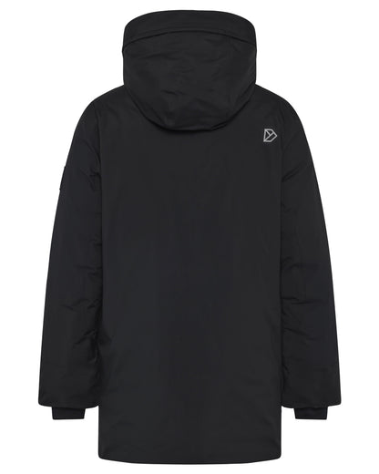 Black coloured Didriksons Mens Akilles Parka II on white background 