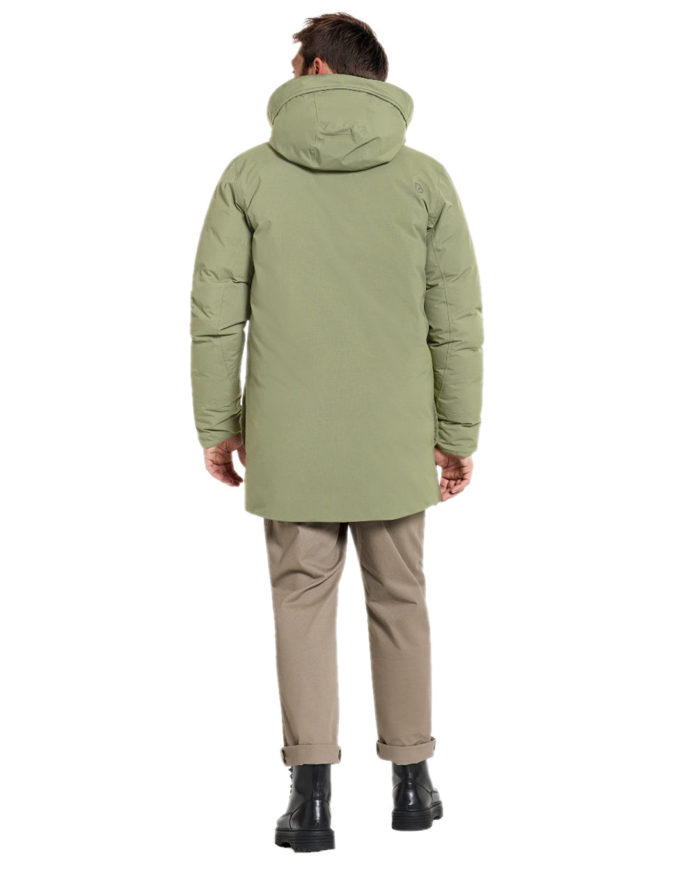 Wild Forest Green Coloured Didriksons Mens Akilles Parka on white background 