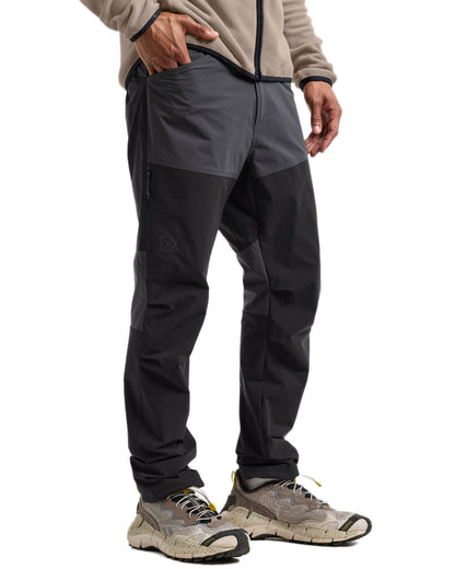 Coal Black coloured Didriksons Mens Asher Pants on white background 