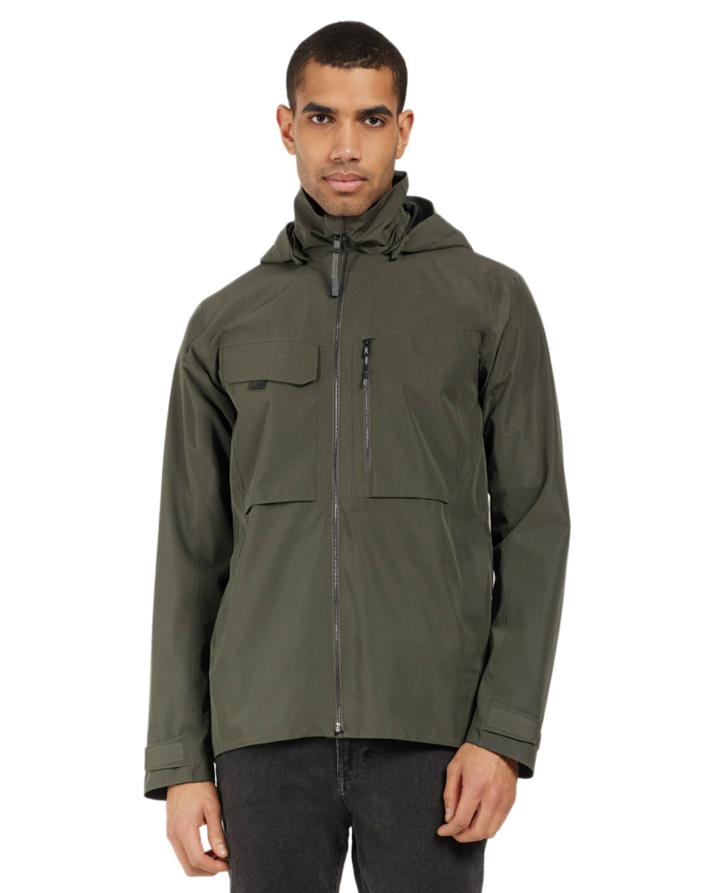 Deep Green coloured Didriksons Mens Aston Waterproof Jacket on white background 