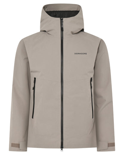 Ash Brown coloured Didriksons Mens Biak Jacket on white background 