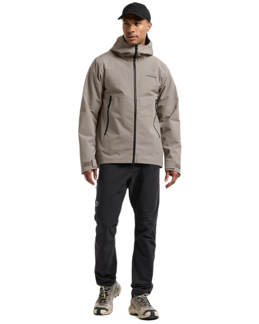 Ash Brown coloured Didriksons Mens Biak Jacket on white background 