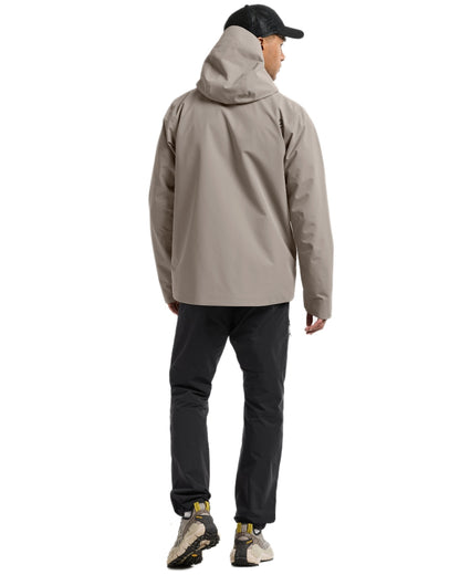 Ash Brown coloured Didriksons Mens Biak Jacket on white background 