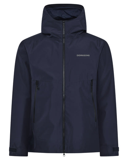 Dark Night Blue coloured Didriksons Mens Biak Jacket on white background 