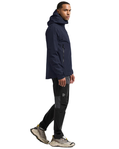 Dark Night Blue coloured Didriksons Mens Biak Jacket on white background 