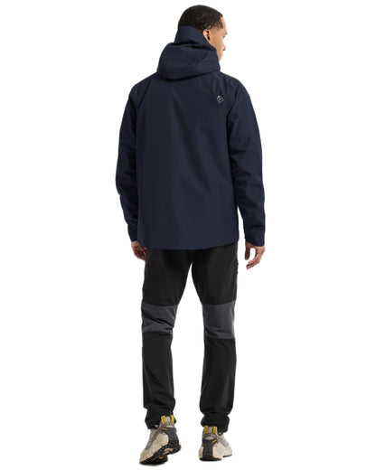 Dark Night Blue coloured Didriksons Mens Biak Jacket on white background 