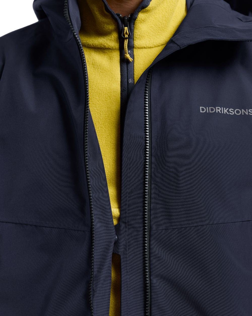 Dark Night Blue coloured Didriksons Mens Biak Jacket on white background 