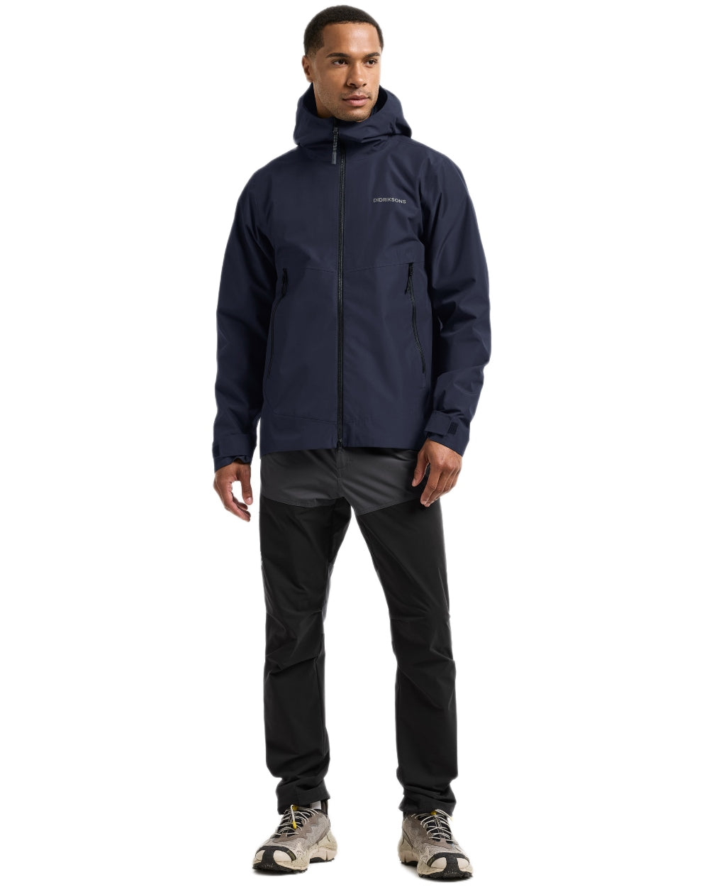 Dark Night Blue coloured Didriksons Mens Biak Jacket on white background 