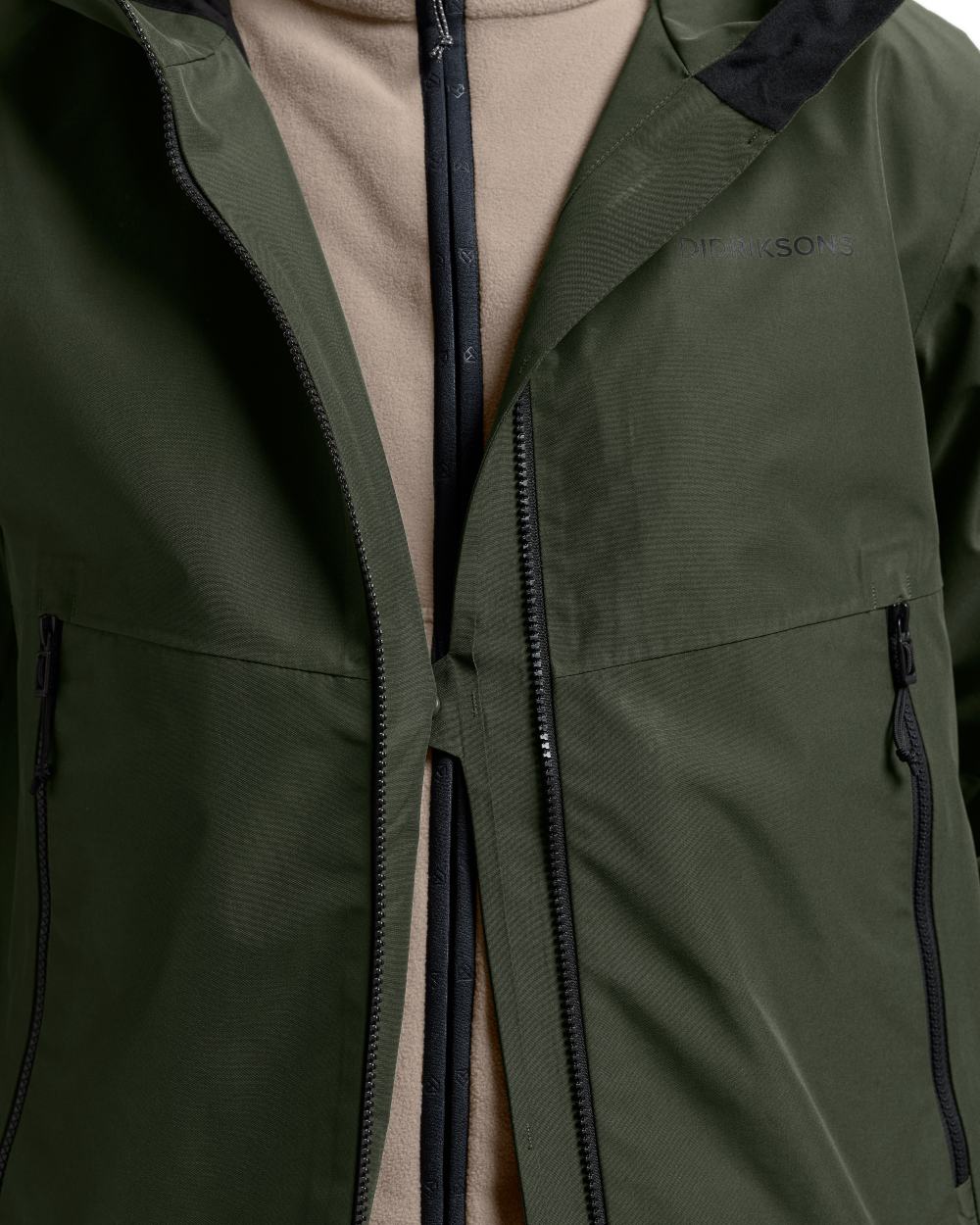 Deep Green coloured Didriksons Mens Biak Jacket on white background 