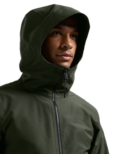 Deep Green coloured Didriksons Mens Biak Jacket on white background 
